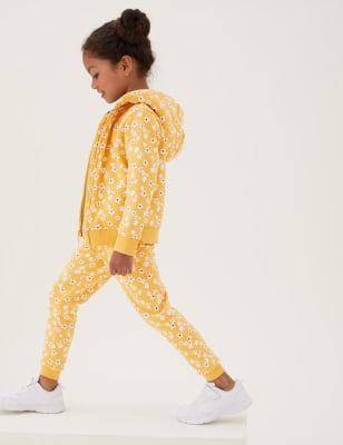 

Girls M&S Collection Cotton Rich Floral Print Joggers (2-7 Yrs) - Yellow, Yellow