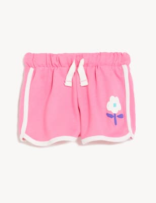 

Girls M&S Collection Pure Cotton Side Stripe Floral Shorts (2-8 Yrs) - Pink, Pink