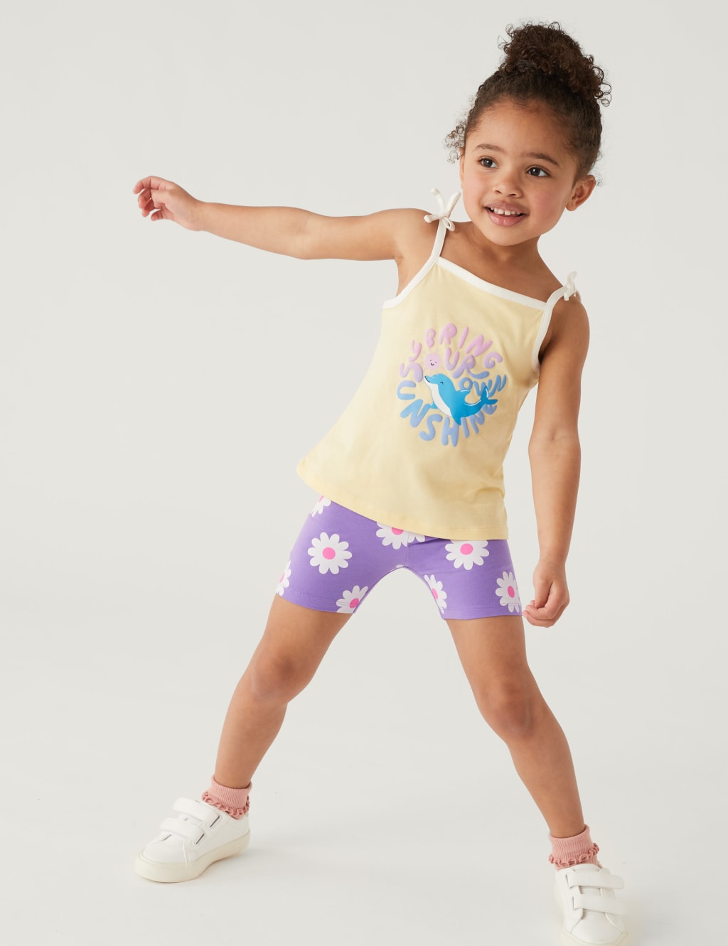 Cotton Rich Floral Shorts (2 - 8 Yrs) image 1