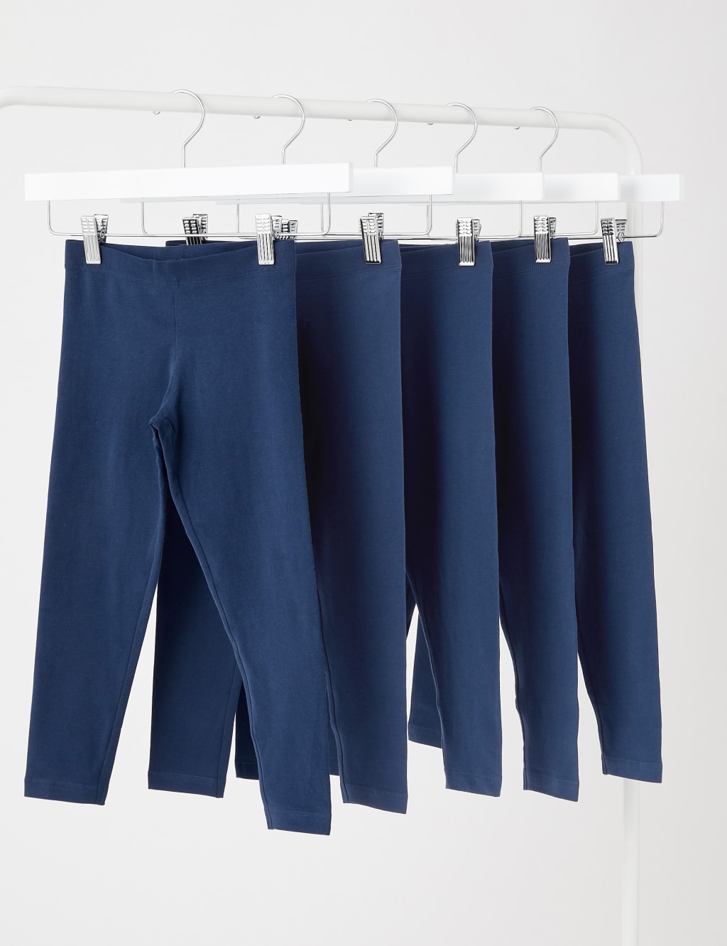 5pk Cotton Rich Plain Leggings (2-7 Yrs) image 1