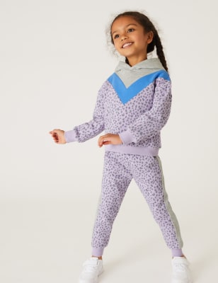 

M&S Collection Pantalón deportivo de algodón con estampado de leopardo (2-7 años) - Lilac, Lilac