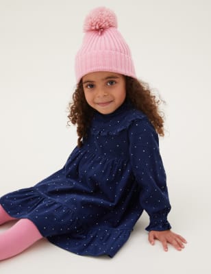 

Girls M&S Collection 2pc Spot Print Dress & Tights Outfit (2-7 Yrs) - Navy, Navy