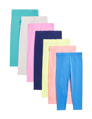 

M&S Collection Pack de 7 leggings de algodón (2-7 años) - Multi, Multi