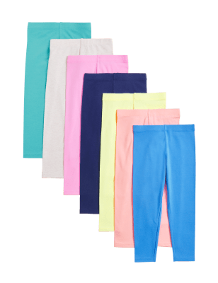 

Girls M&S Collection 7pk Cotton Rich Leggings (2-7 Yrs) - Multi, Multi