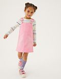 2pc Denim Striped Pinafore Outfit (2-7 Yrs)