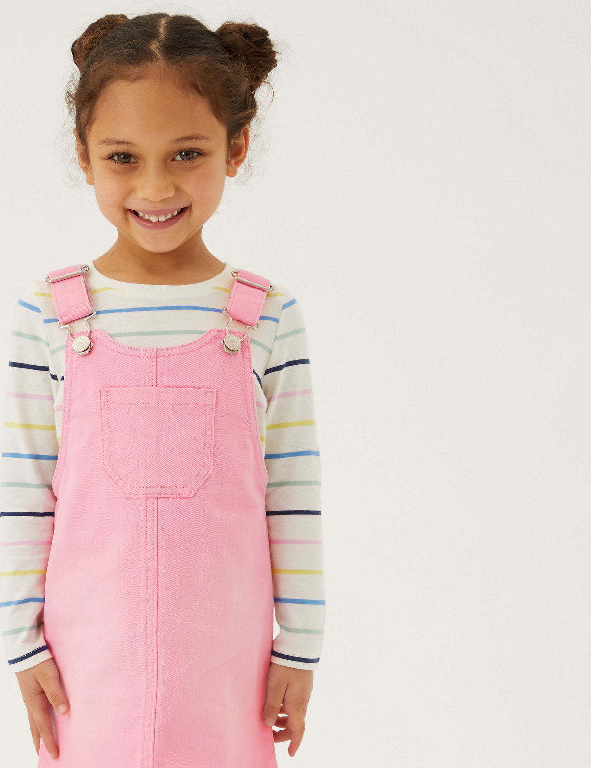 2pc Denim Striped Pinafore Outfit (2-7 Yrs)