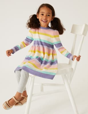 

Girls M&S Collection Striped Dress (2-7 Yrs) - Multi, Multi