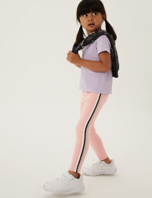 

Girls M&S Collection Ponte Side Stripe Leggings (2-7 Yrs) - Pink, Pink