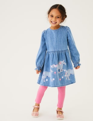 

Girls M&S Collection Denim Unicorn Dress (2-7 Yrs), Denim