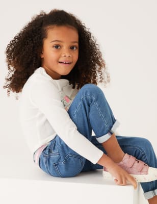 

Girls M&S Collection Regular Cotton Rich Jeans (2-7 Yrs) - Dark Denim, Dark Denim