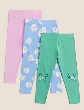 Pack de 3 leggings de algodón estampados (2-7&nbsp;años)