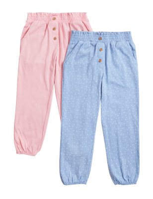 

Girls M&S Collection 2pk Pure Cotton Polka Dot Trousers (2-7 Yrs) - Multi, Multi