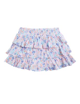 Girls M&S Collection Pure Cotton Floral Skort (2 -7 Yrs) - Multi