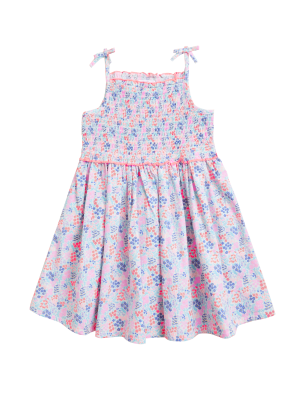 Girls M&S Collection Pure Cotton Floral Dress (2-7 Yrs) - White