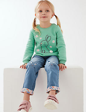 Denim Embroidered Jeans (2-7 Yrs)