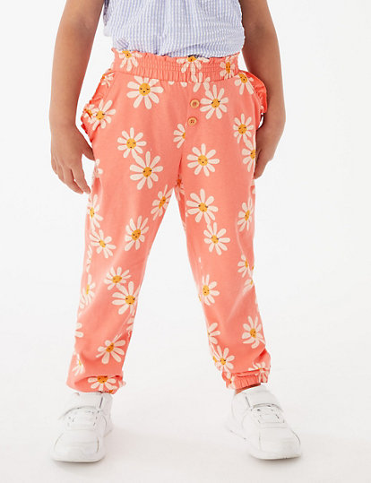 Pure Cotton Daisy Print Trousers