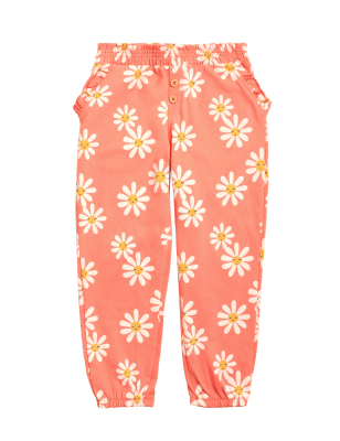 

M&S Collection Pantalón 100% algodón con estampado de margaritas (2-7 años) - Coral, Coral