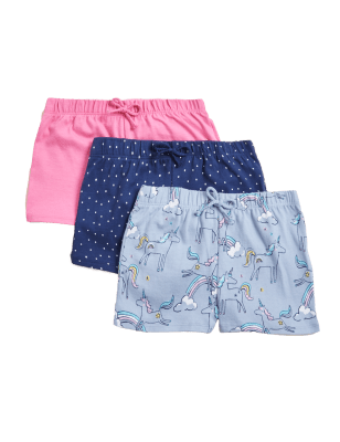 

Girls M&S Collection 3pk Pure Cotton Unicorn Shorts (2 - 7 Yrs) - Multi, Multi