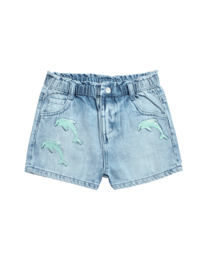 

Girls M&S Collection Cotton Rich Denim Dolphin Shorts (2-7 Yrs), Denim