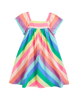 

Girls M&S Collection Pure Cotton Rainbow Striped Dress (2-7 Yrs) - Multi, Multi