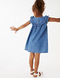 Denim Frill Spotted Dress (2-7 Yrs)