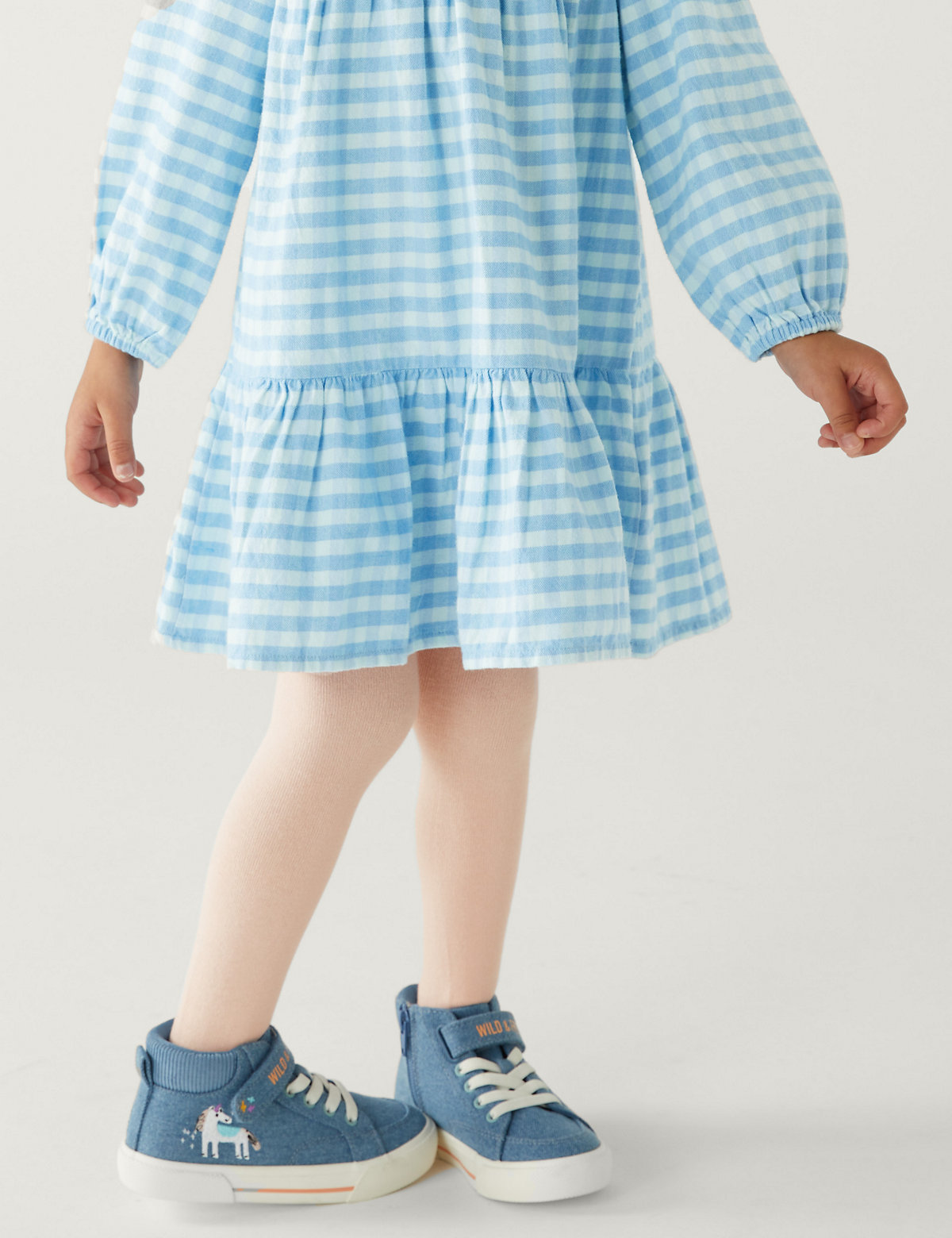 Pure Cotton Gingham Dress and Tights