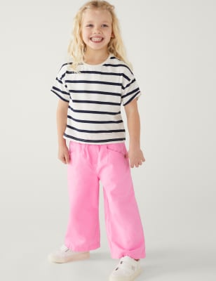 

Girls M&S Collection Wide Leg Pure Cotton Jeans (2-8 Yrs) - Pink, Pink
