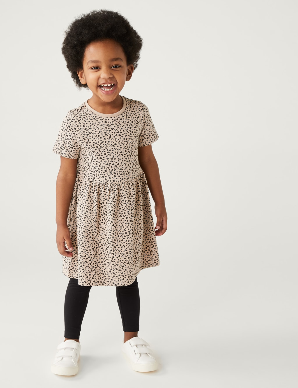 Cotton Rich Animal Print Dress (2-7 Yrs) image 1