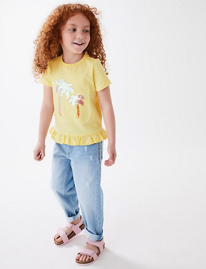 Relaxed Pure Cotton Denim Jeans (2-7 Yrs)