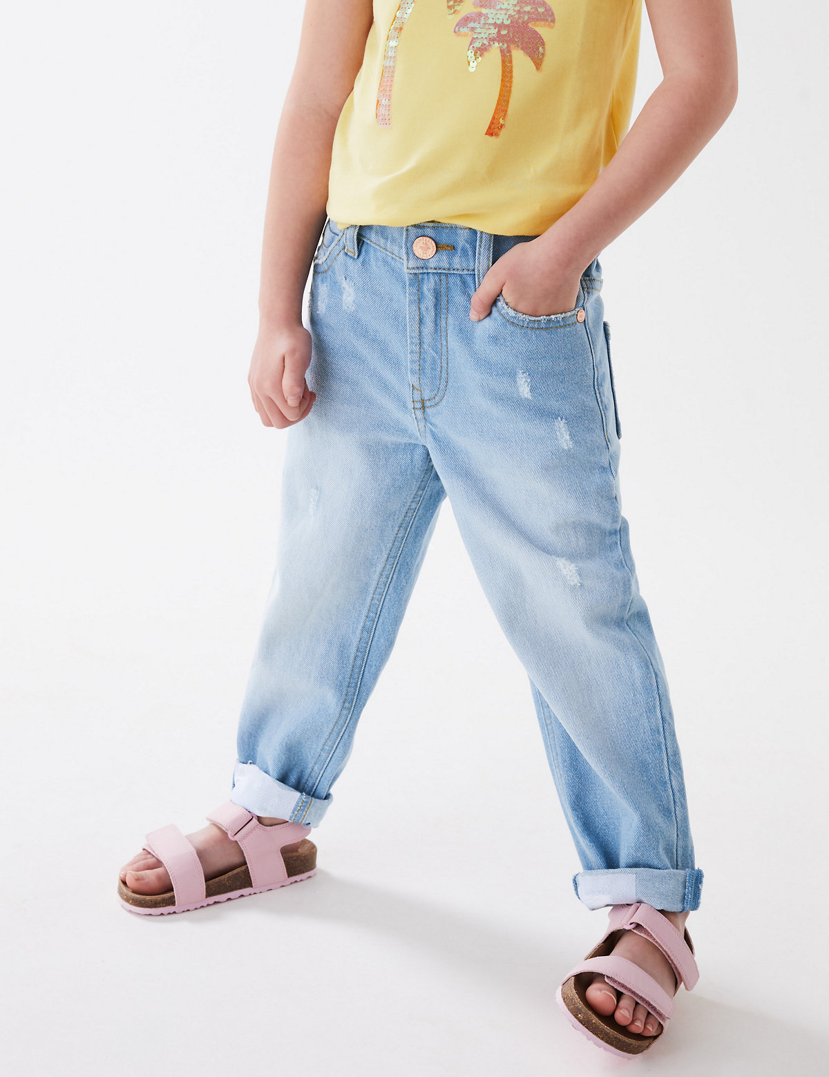 Relaxed Pure Cotton Denim Jeans (2-7 Yrs)