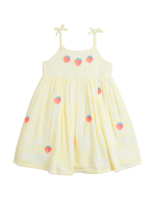 

Girls M&S Collection Pure Cotton Strawberry Dress (2-7 Yrs) - Yellow, Yellow