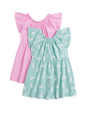 

Girls M&S Collection 2pk Pure Cotton Dresses (2-7 Yrs) - Multi, Multi