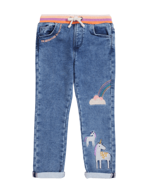 

M&S Collection Jeans denim regular con bordado de unicornio (2-7 años), Denim