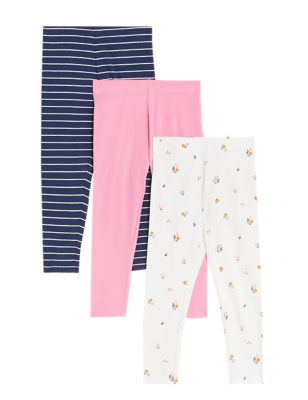 

Girls M&S Collection 3pk Cotton Rich Patterned Leggings (2-7 Yrs) - Multi, Multi