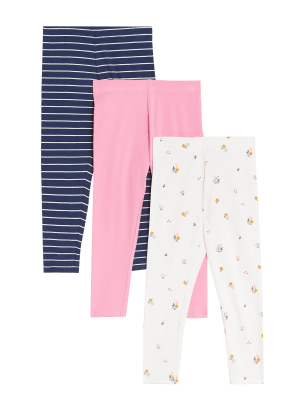 

Girls M&S Collection 3pk Cotton Rich Patterned Leggings (2-7 Yrs) - Multi, Multi