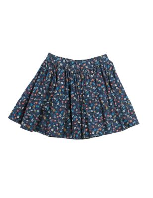 Pure Cotton Floral Cord Skirt (1-7 Years) | M&S