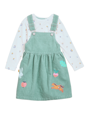 

Girls M&S Collection 2pc Pure Cotton Pinafore Outfit (2-7 Yrs) - Green, Green