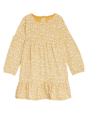 

M&S Collection Vestido floral 100% algodón (2-7 años) - Yellow, Yellow