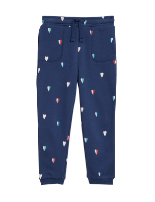 

M&S Collection Pantalón deportivo de algodón con estampado de corazones (2-7 años) - Navy, Navy