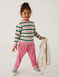 Pure Cotton Heart Print Cord Trousers (2-7 Yrs)