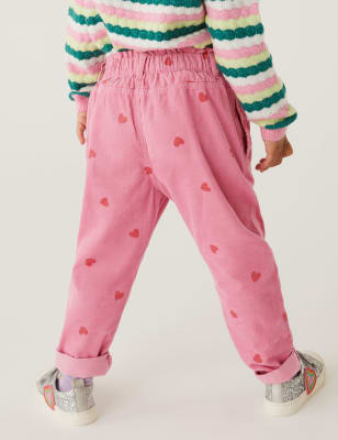 

Girls M&S Collection Pure Cotton Heart Print Cord Trousers (2-7 Yrs) - Pink, Pink