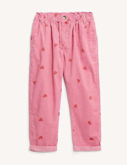 Pure Cotton Heart Print Trousers