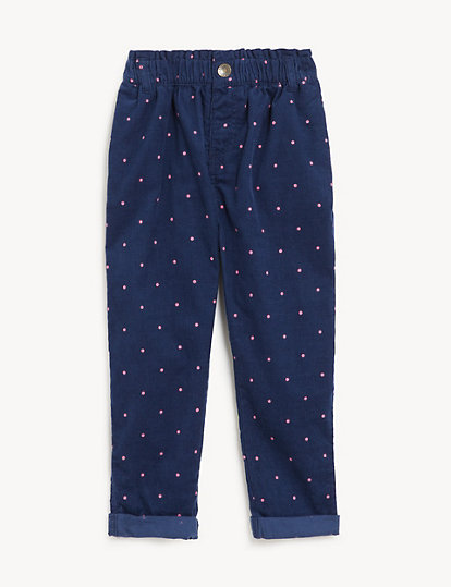 Pure Cotton Spotted Trousers
