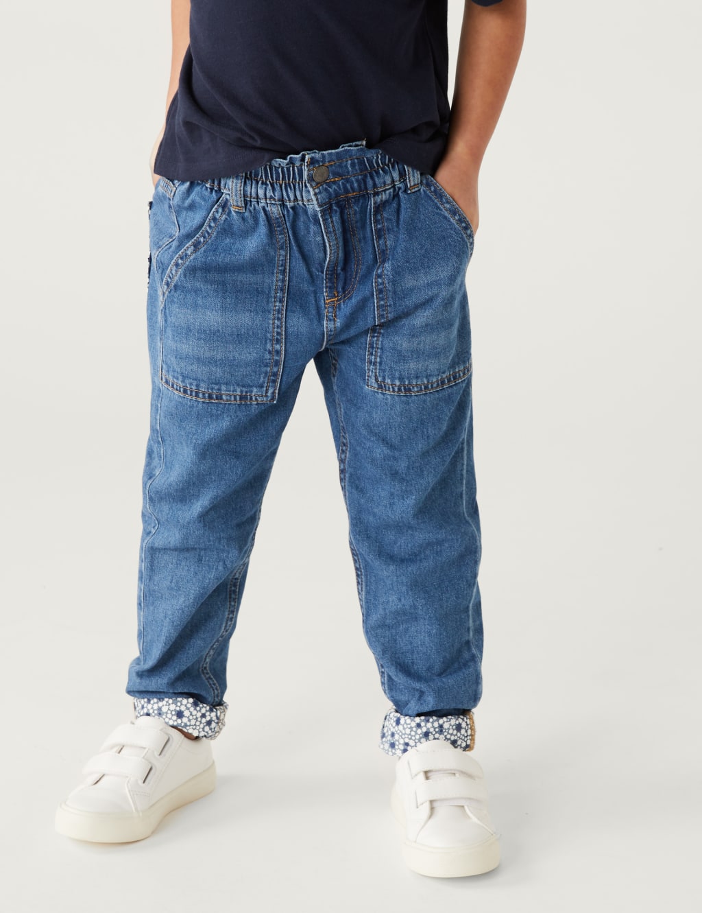 Regular Denim Paperbag Waist Jeans (2-7 Yrs) image 3