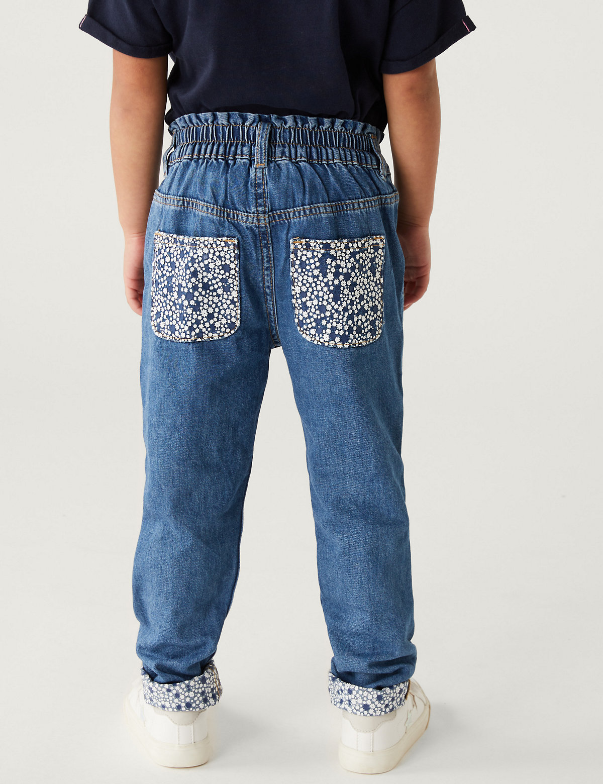 Regular Denim Paperbag Waist Jeans
