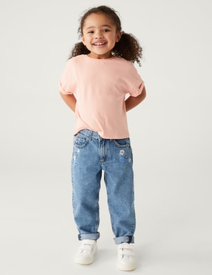 

M&S Collection Jeans denim Mom florales (2-7 años), Denim