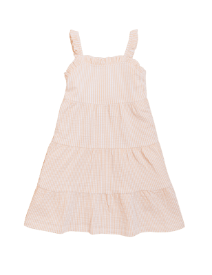 

Girls M&S Collection Cotton Rich Striped Dress (2-8 Yrs) - Orange, Orange