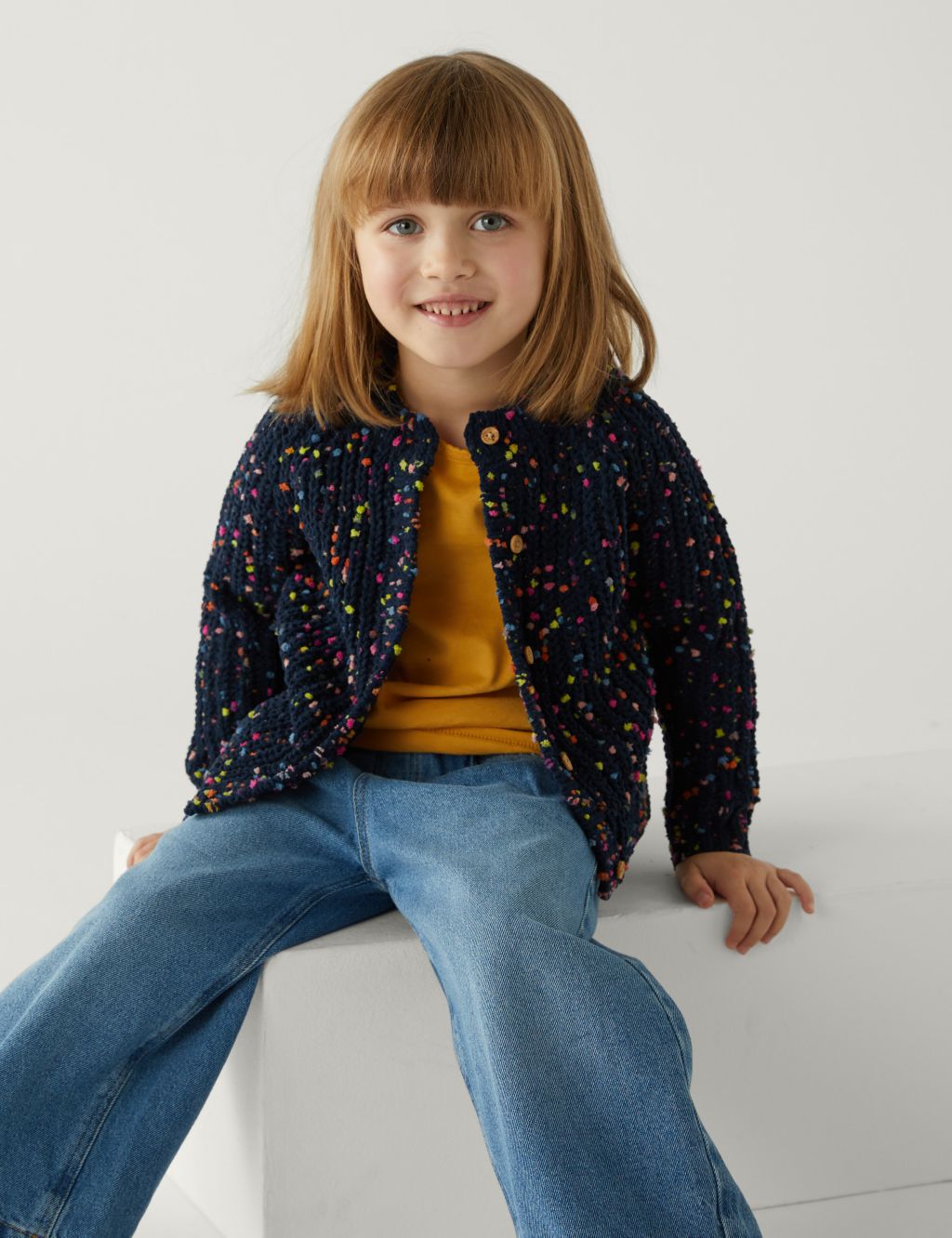 Chunky Knitted Cardigan (2-8 Yrs) image 1