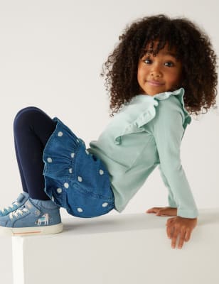 

Girls M&S Collection 3pc Cotton Rich Spotted Top & Bottom Outfit (2-8 Yrs) - Denim, Denim
