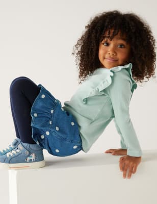 

Girls M&S Collection 3pc Cotton Rich Spotted Top & Bottom Outfit (2-8 Yrs) - Denim, Denim